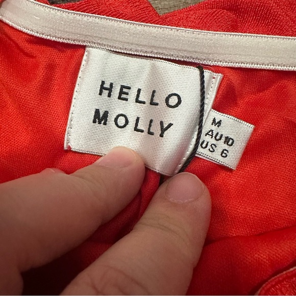 NWT Hello Molly• VLOGGER MINI DRESS RED size 6 - Picture 6 of 9